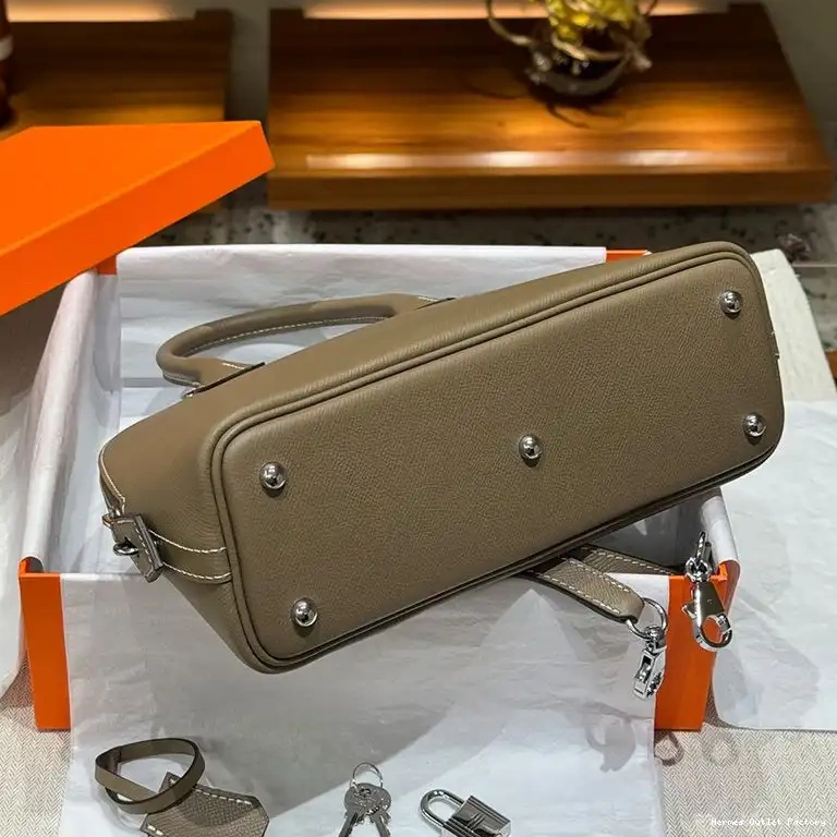Cheap 25 Bag Leather In Hermes Palladium Epsom Khaki Bolide Hardware 0419